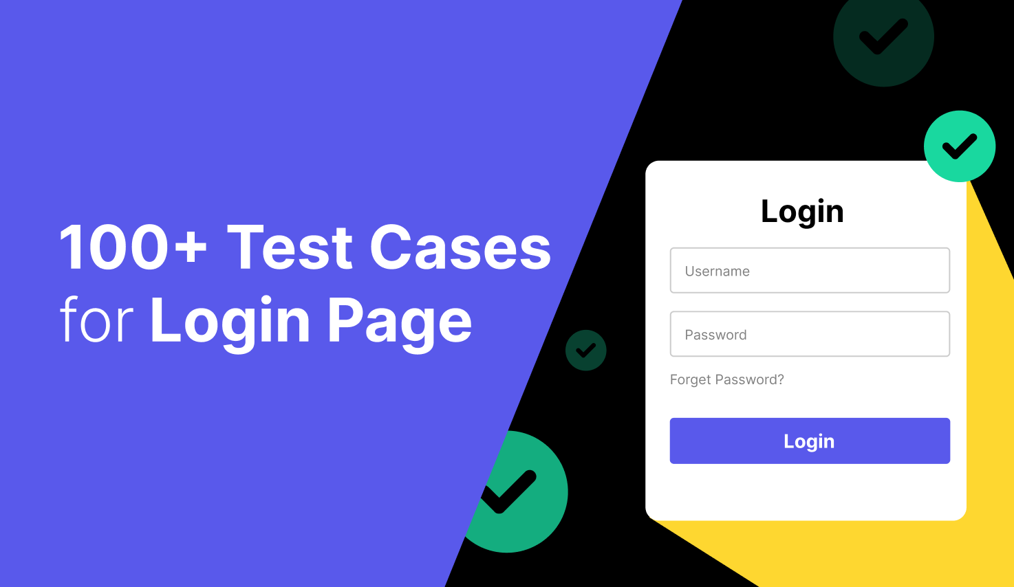100 test cases for login page featured image on web