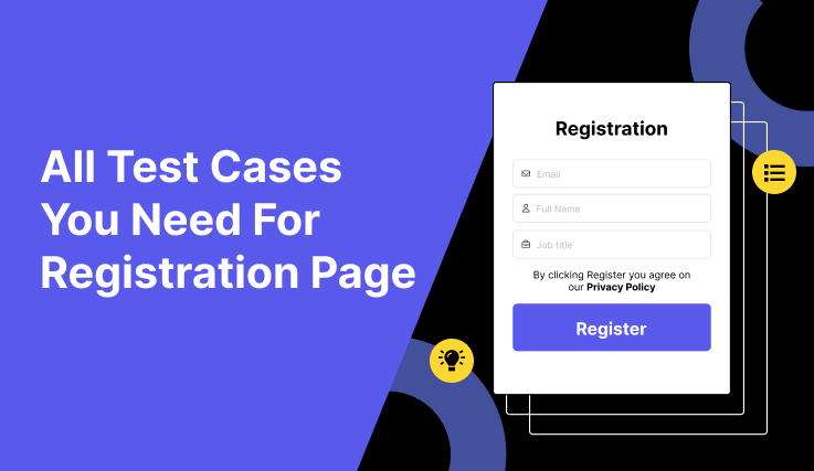 all test cases for Registration page your team need with test case template