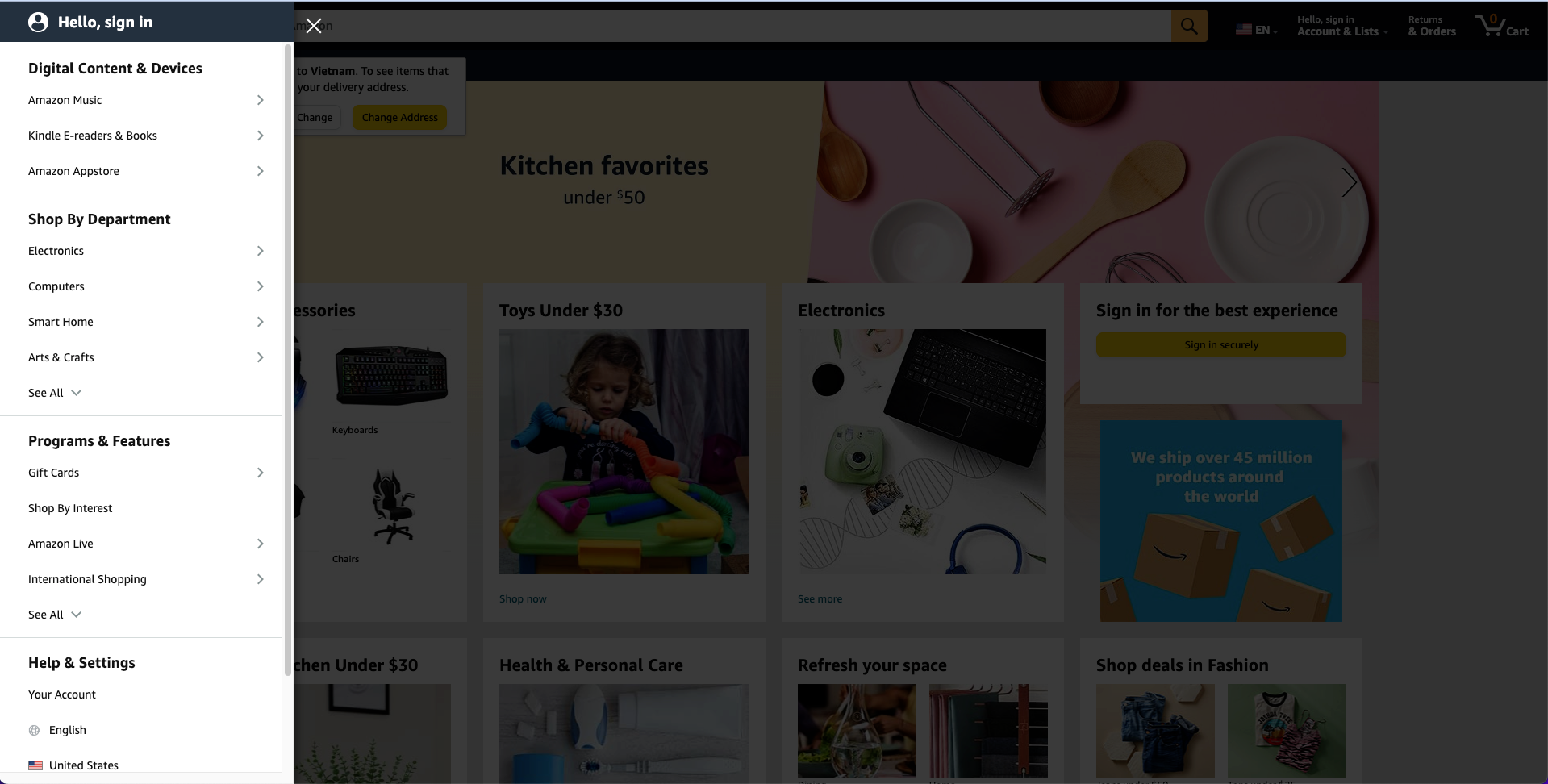 Amazon ecommerce website functional testing