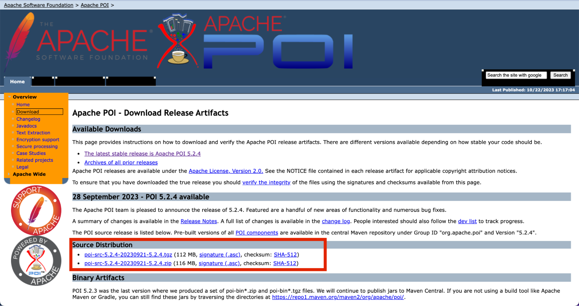 download the JAR files for Apache POI