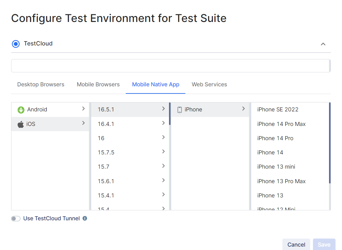 Configure Test Environment for Test Suite