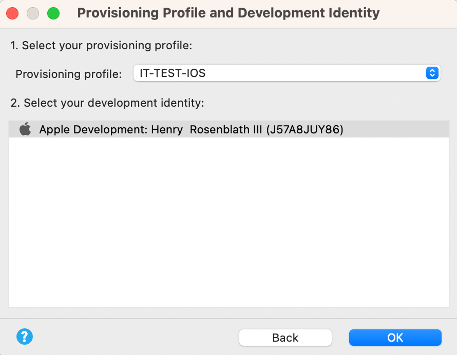 Katalon Studio 9.1 select a provisioning profile